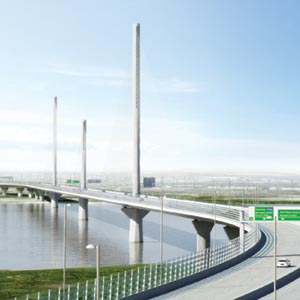 An artist's impression of the Mersey Gateway bridge. Photo: Mersey Gateway Project