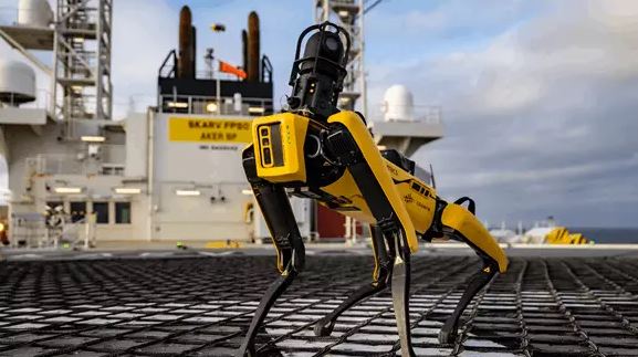 "Spot" the robot dog aboard the Skarv FPSO in the North Sea. PHOTO SOURCE: Cognite