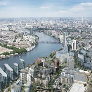 A new bridge will be designed to link Nine Elms with Pimlico. Image credit: Embassy Gardens, by Ballymore